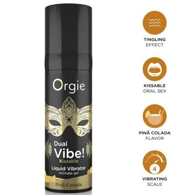 Dual vibe! piña colada gel íntimo besable efecto vibrante 15 ml