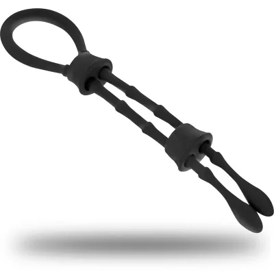 Anneau cordon coq et testicules en silicone