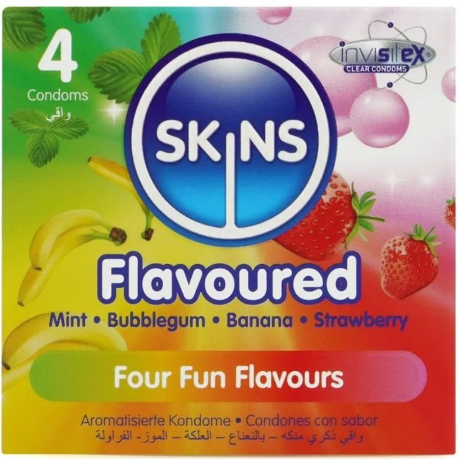 Pack de 4 préservatifs premium multi-saveurs