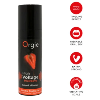 Vibrateur liquide extra fort à la fraise haute tension 15 ml