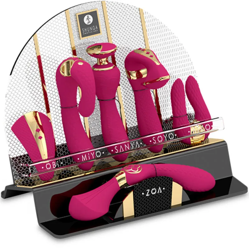Shunga - présentoir 6 masseurs intimes fuchsia