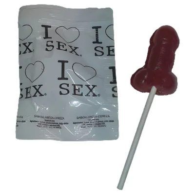 Strawberry & cherry candy penis lollipop
