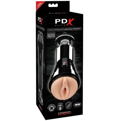 Masturbator mit vibrations- und kompressoreffekt