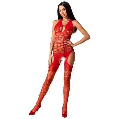 Passion - woman BS079 bodystocking - rosso taglia unica