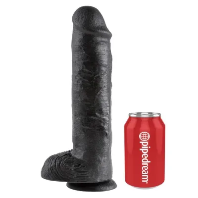 Dildo schwarz mit eier 28 cm