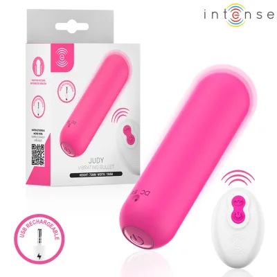 Intense - judy rechargeable vibrating bullet with remote control pink