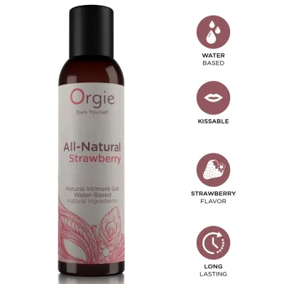Gel intime à base de eau kissable entièrement naturel à la fraise 150 ml