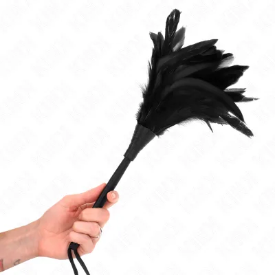 Kink - plumes de poulet tickle en forme de corne noire 36 cm