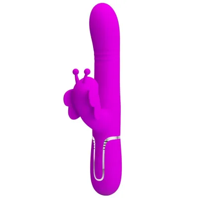 Pretty love - multifunktions-kaninchenvibrator 4 in 1 schmetterling fuchsia