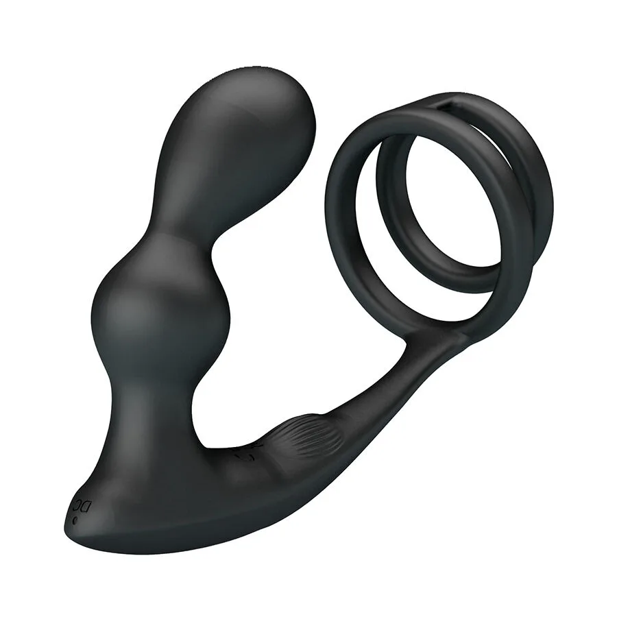 Plug anal vibrant avec anneau pénis et télécommande