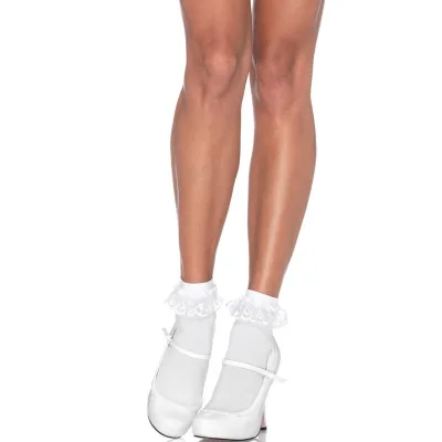 Leg avenue - witte kanten ruche sokken