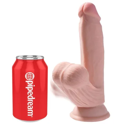 Plus 3D dildo swinging balls 15.2 cm helle haut