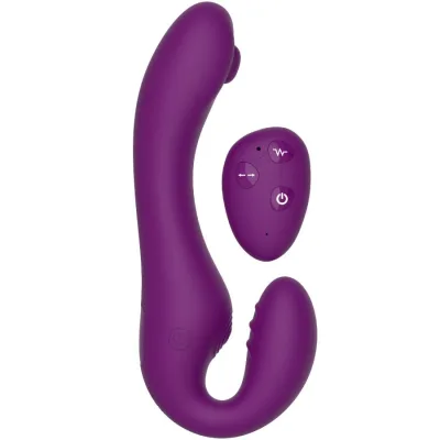 2 in 1 strapless strap-on vibrator mit fernbedienung lila