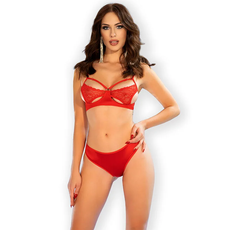 Chilirose - cr 4676 ensemble deux pièces rouge XL