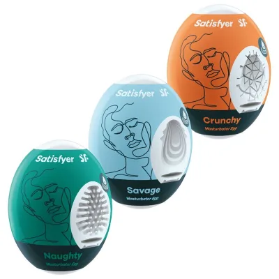 Satisfyer - 3 masturbator eggs naughty, savage & crunchy