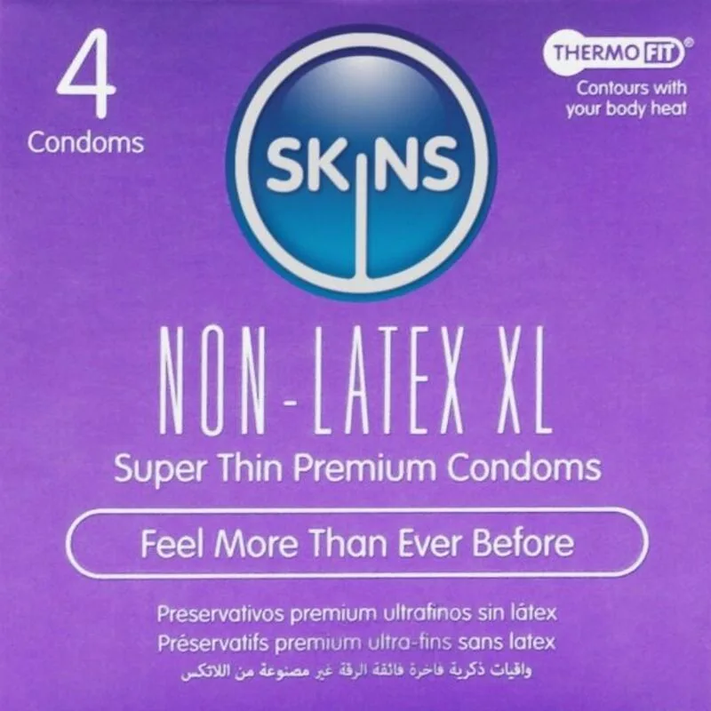 Préservatifs sans latex, paquet de 4, format XL