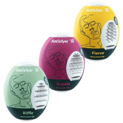 Satisfyer - 3 masturbator eggs riffle, bubble & fierce