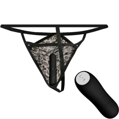 Baile - thong with vibrating bullet and remote control black