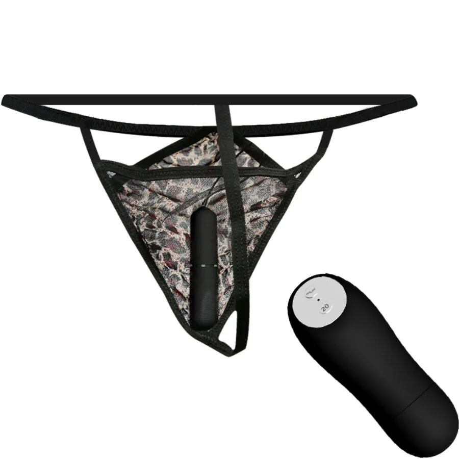 Baile - string avec vibrant et télécommande noir