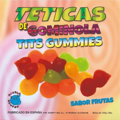 Assorted glossy gummy teats