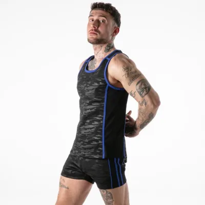 Volledig militaire tanktop, blauw XL