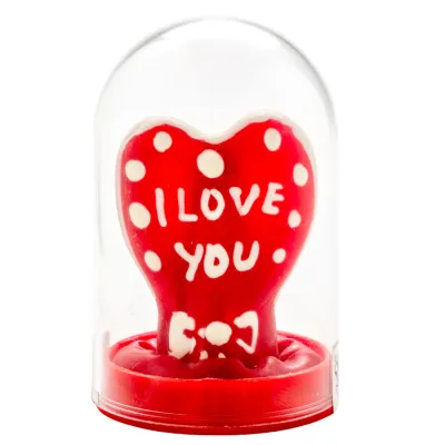 Preservativo decorativo pintado a mano corazón - te amo modelo 1