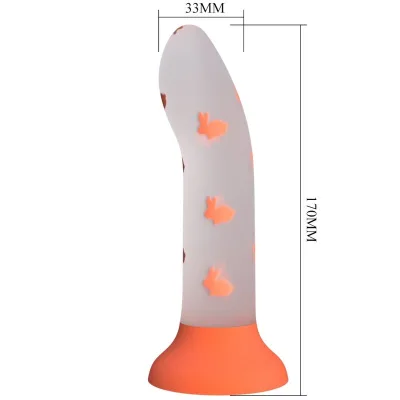 Pretty love - magischer nacht-dildo ohne vibration leuchtendes orange