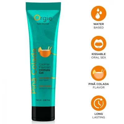 Tube de lubrification cocktail piña colada gel intime à base de eau 100 ml