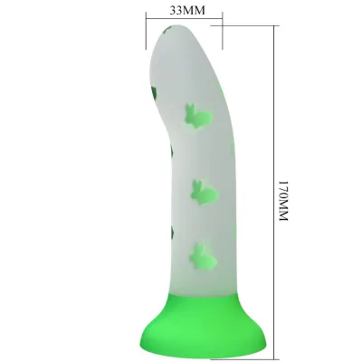 Pretty love - magischer nacht-dildo ohne vibration leuchtendes grün