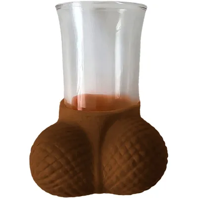 Crystal shot glass with mulato eggs