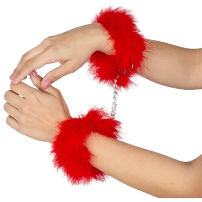 Gioco segreto - manette marabou rosso