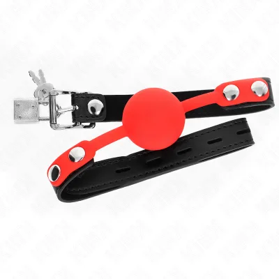 Kink - 4 cm siliconen bal gag met hangslot 60 x 2 cm