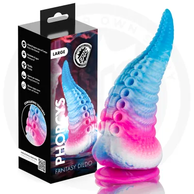 Phorcys dildo tentáculo azul tamaño grande