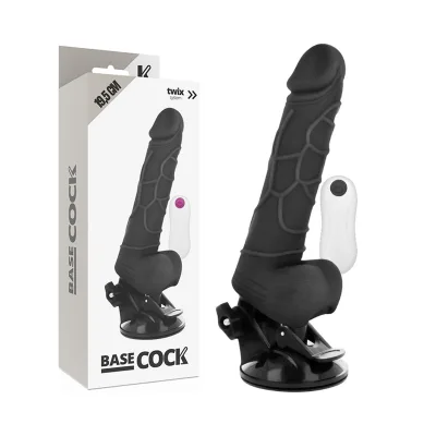 Vibratore realistico telecomando nero con testicoli 19.5 cm -o- 4 cm