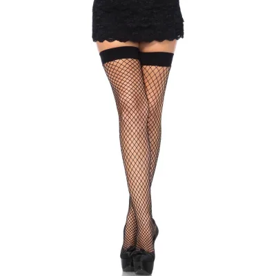 Leg avenue - fishnet thigh highs black one size
