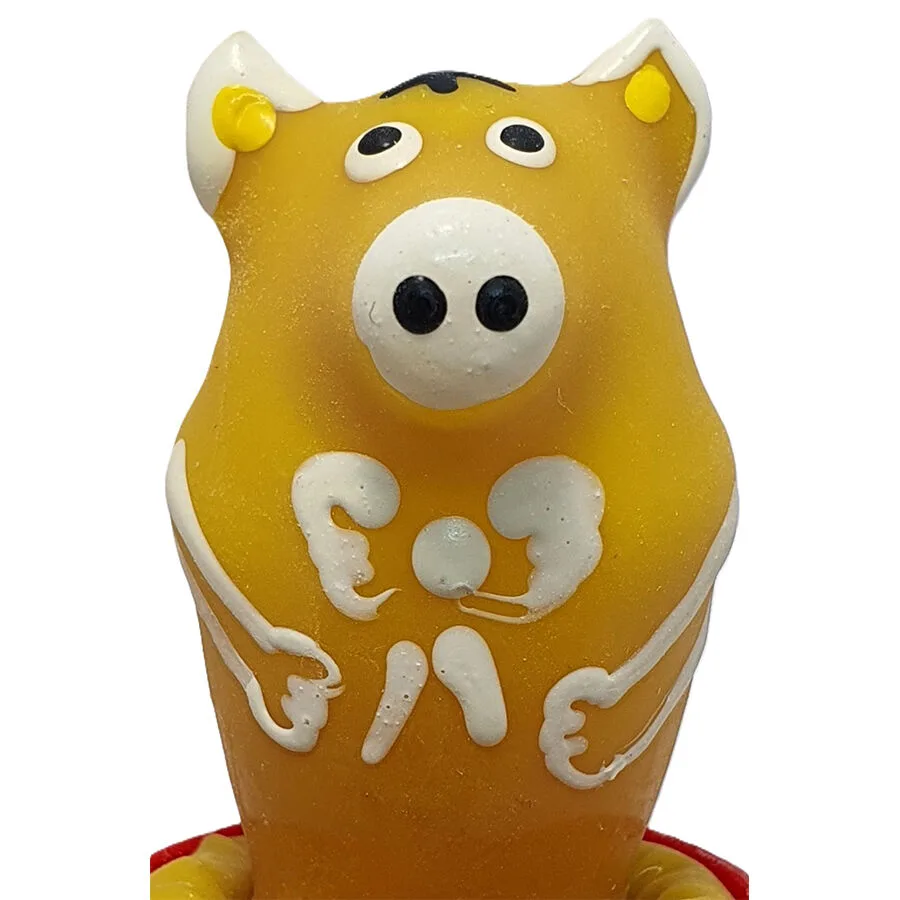 Préservatifs fantaisie peints à la main cochon assis jaune
