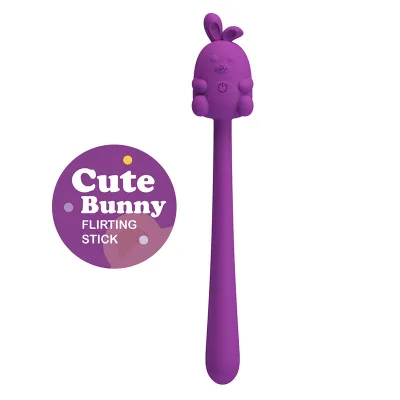 Pretty love - bâton vibrant flexible lapin mignon rechargeable USB violet