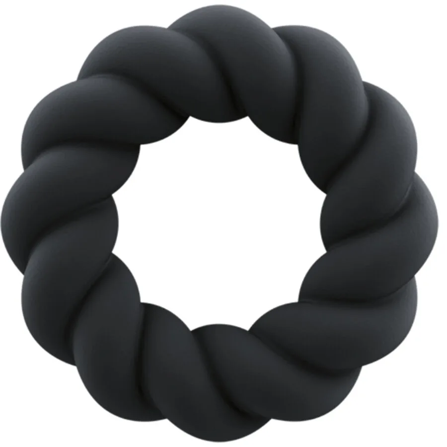 Anneau de masturbation en silicone noir twist
