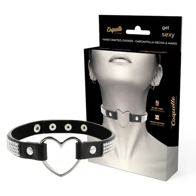 Coquette chic desire - girocollo in pelle vegana con cuore