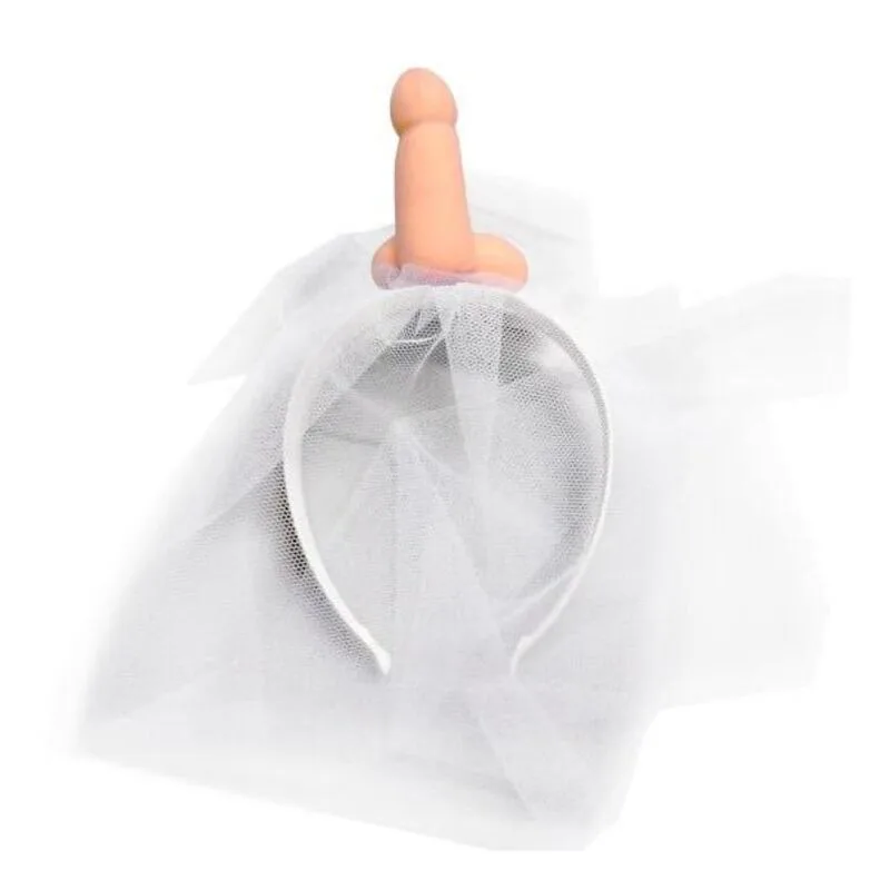 Voile de mariée blanc avec pénis