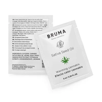 Gel scorrevole all''olio di semi di sativa gusto cannabis riscaldante 6 ml