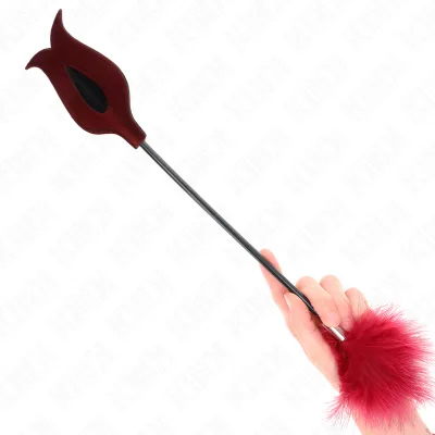 Kink - plumes de chacouilles avec palette en forme de rose 8 cm