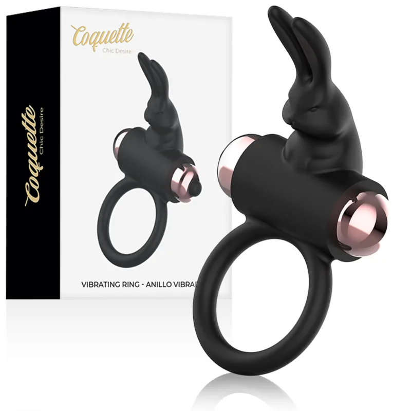 Coquette chic desire - cockring avec vibrateur NOIR/ or