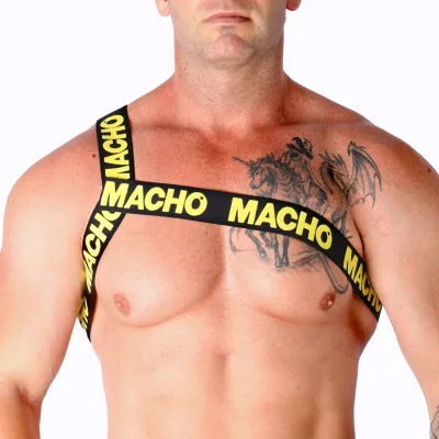 Macho - harnais romain jaune S/M