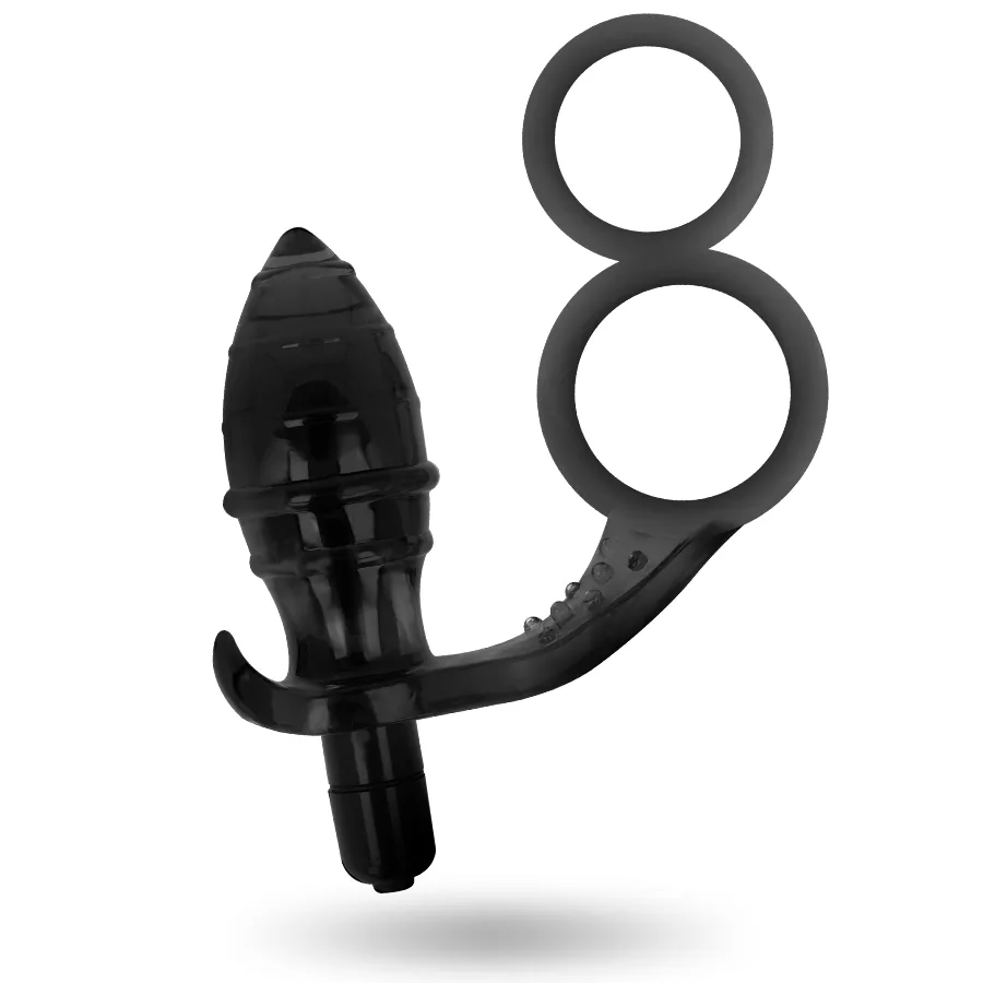 Plug anal avec double anneau noir