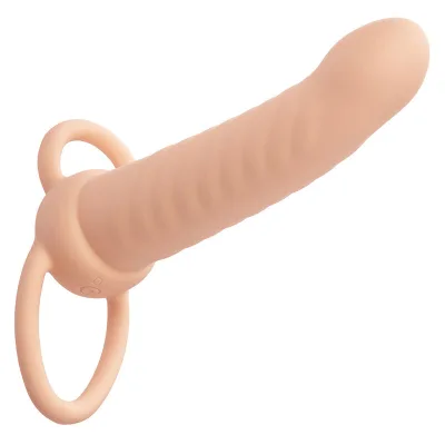 Maxx double pénétrateur nervuré 10 vibrations flesh