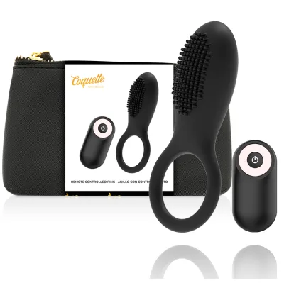 Coquette chic desire - cockring télécommande rechargeable NOIR/ or