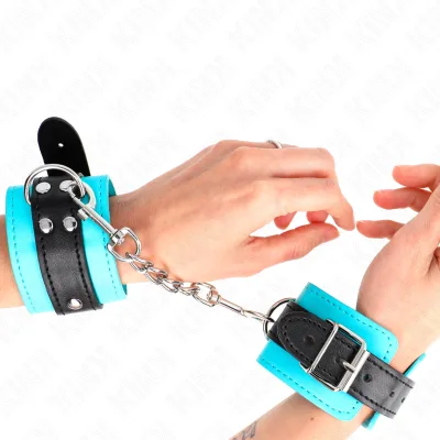 Kink - hook wrist restraints blue fur lined adjustable 20-28 cm x 5.5 cm