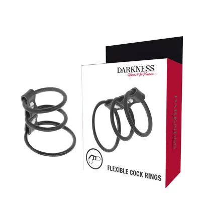 Darkness - ensemble de 3 anneaux pénis flexibles