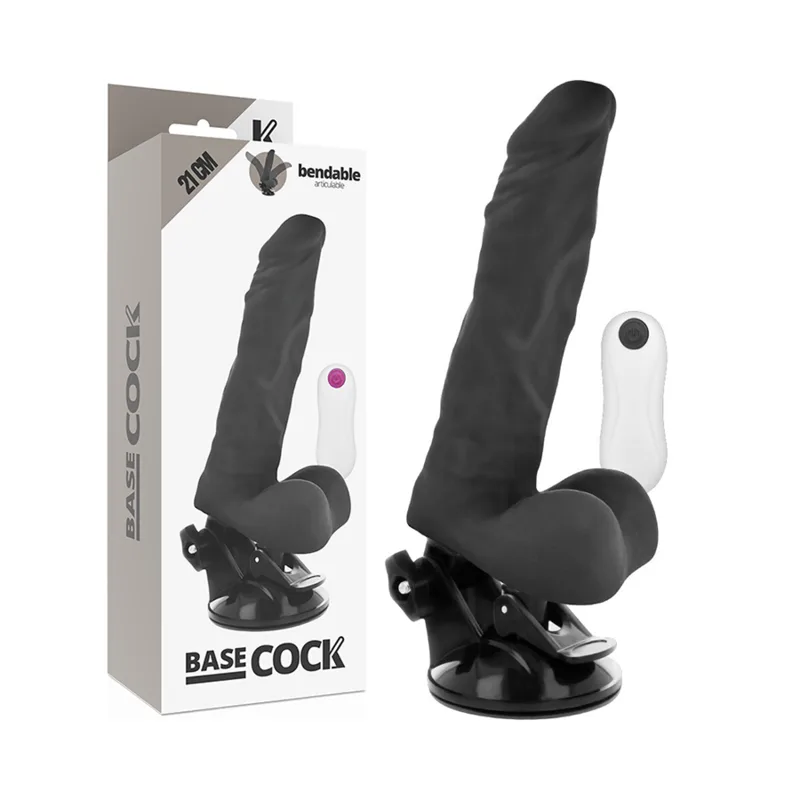 Vibrateur articulable télécommande noir 21 cm -o- 5 cm